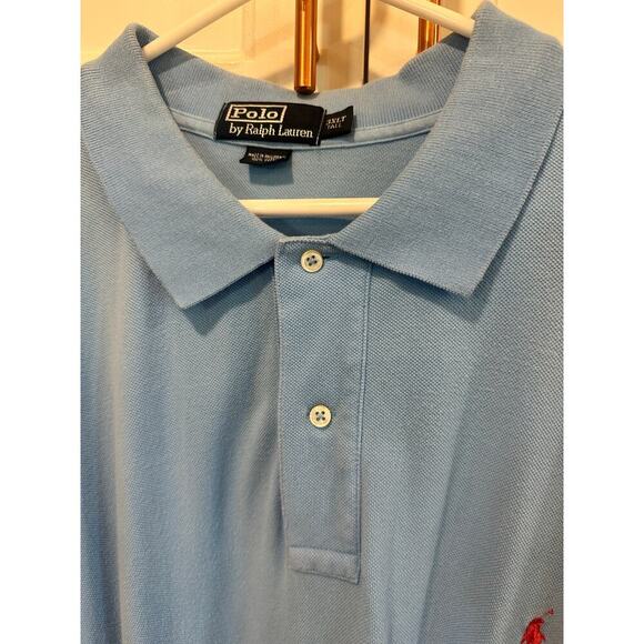 Polo Ralph Lauren pony 3XLT Big and tall light blue collared shirt casual - Picture 3 of 6